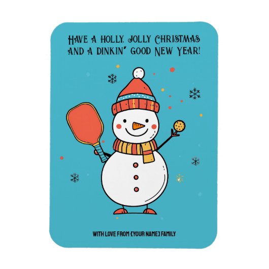 Aangepaste tekst Dinking Snowman Magneet (Verticaal)