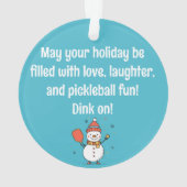 Aangepaste tekst Dinking Snowman Ornament (achterkant)