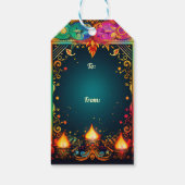 Aangepaste tekst, Diwali Elegance Label – Shine &  Cadeaulabel (Achterkant)