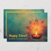 Aangepaste tekst, Diwali etherische lichten Feestdagenkaart (Voorkant / Achterkant)