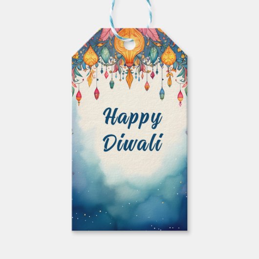 Aangepaste tekst, Diwali Feestelijk & Helder Cadeaulabel (Voorkant)