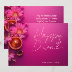 Aangepaste tekst Diwali Gerbera Glow kaart