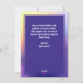 Aangepaste tekst, Diwali Peacock Splendor Feestdagenkaart (Achterkant)