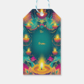 Aangepaste tekst, Diwali Serenity Label – Light & Cadeaulabel (Achterkant)