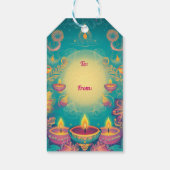 Aangepaste tekst, Diwali Spark Illuminate & Celebr Cadeaulabel (Achterkant)