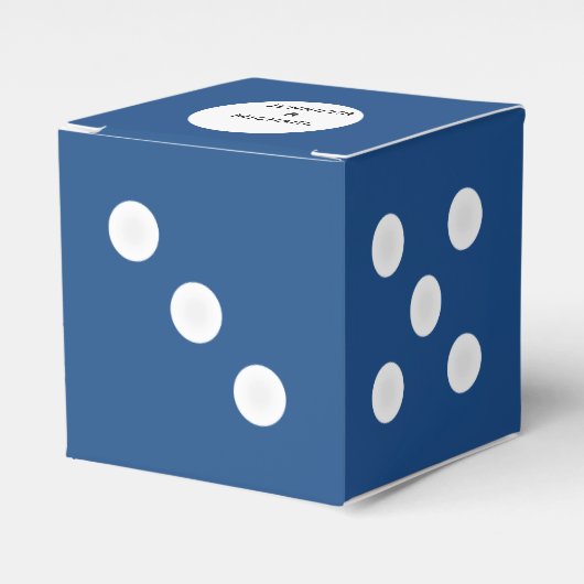 Aangepaste tekst dobbeldoos | Blauwe & Witte Sjabl Bedankdoosjes (Voorkant Zijde)