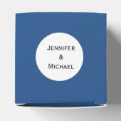 Aangepaste tekst dobbeldoos | Blauwe & Witte Sjabl Bedankdoosjes (Bovenkant)