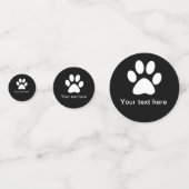 Aangepaste tekst dog paw confetti (Achterkanten)
