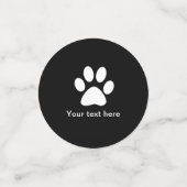 Aangepaste tekst dog paw confetti (Kleine voorkant)