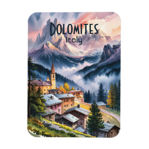 Aangepaste tekst Dolomieten Alpen Italië Reizen Aq Magneet