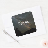 Aangepaste tekst Dream Big Galaxy Stars & Space St Vierkante Sticker (Envelop)