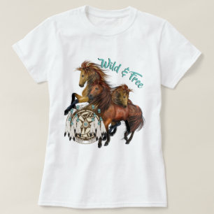 Aangepaste tekst Drie wilde hengsten en Mandala Sh T-shirt
