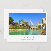 Aangepaste tekst, Dubai, Briefkaart Verenigde Arab (Voorkant / Achterkant)