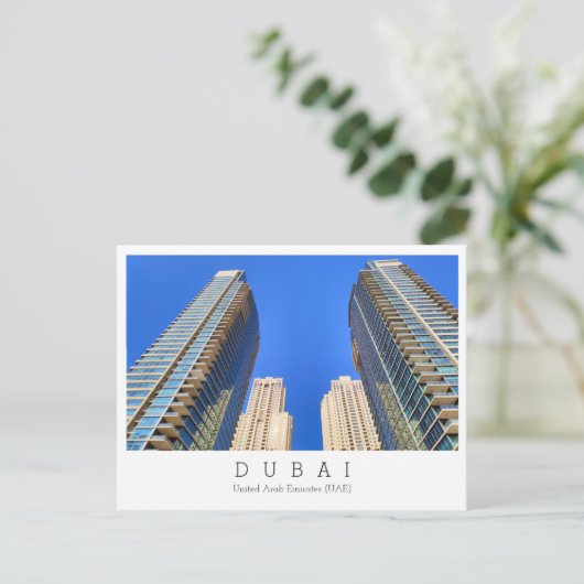 Aangepaste tekst, Dubai, Briefkaart Verenigde Arab (Staand voorkant)