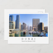 Aangepaste tekst, Dubai, Briefkaart Verenigde Arab (Voorkant / Achterkant)