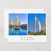 Aangepaste tekst, Dubai, Briefkaart Verenigde Arab (Voorkant / Achterkant)