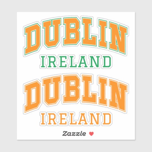 Aangepaste tekst Dublin Ierland Sticker (Vel)