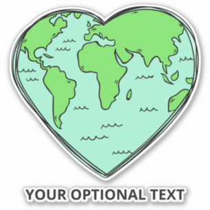Aangepaste tekst Earth Love Sticker