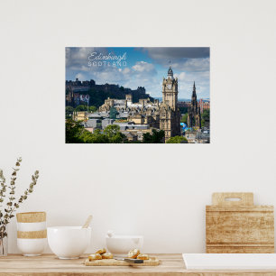 Aangepaste tekst Edinburgh Schotland Poster