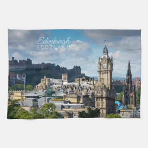 Aangepaste tekst Edinburgh Schotland Theedoek