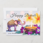 Aangepaste tekst, Elephant Majesty Feestdagenkaart (Voorkant)