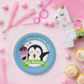 Aangepaste tekst en borden voor pinguïn papier voo papieren bordje (Feest)