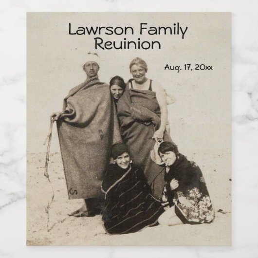 Aangepaste tekst en datum met Fun Antiek Foto Wijn Etiket (Enkel label)