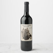 Aangepaste tekst en datum met Fun Antiek Foto Wijn Etiket (Voorkant)