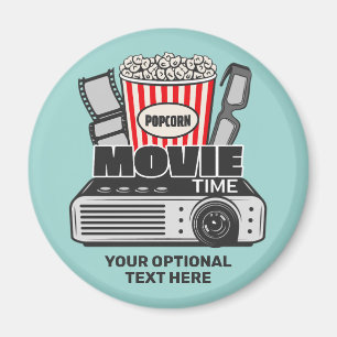 Aangepaste tekst en filmtijd in kleur magneet