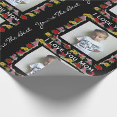 Aangepaste tekst en foto-Moederdag Cadeaupapier (Hoek)