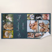 Aangepaste tekst- en fotocollage strandlaken (Voorkant)