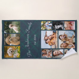 Aangepaste tekst- en fotocollage strandlaken