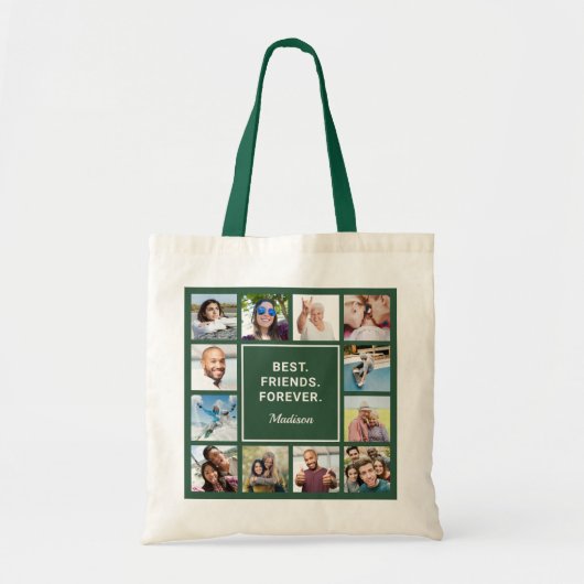 Aangepaste tekst en je foto's tote bag (Voorkant)