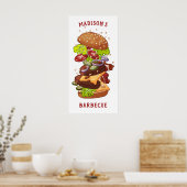 Aangepaste tekst en kleur Big Burger-poster Poster (Keuken)