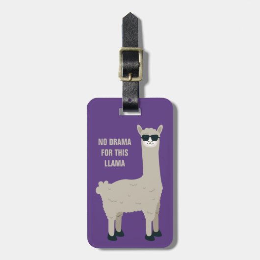 Aangepaste tekst en kleur Cool Llama Bagagelabel (Voorkant verticaal)