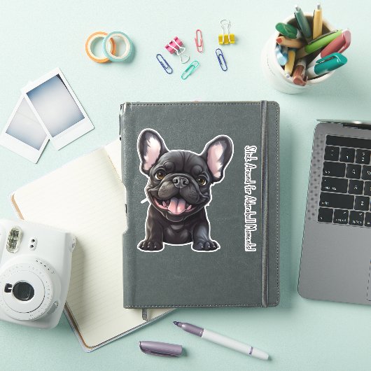Aangepaste tekst en kleur, 🐶Frenchie puppy Sticker (iPad Cover)