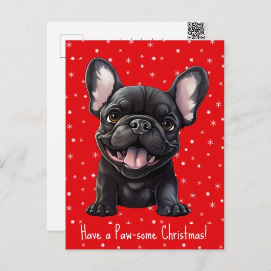 Aangepaste tekst en kleur, 🐶Frenchie puppy Verjaa Briefkaart (Voorkant / Achterkant)
