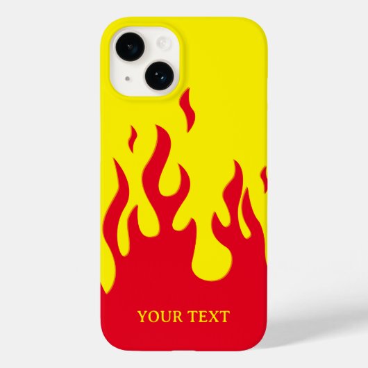 [Aangepaste tekst en kleur] gestileerde vlammen Case-Mate iPhone Case (Achterkant)