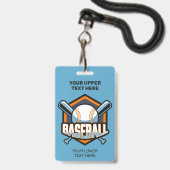 Aangepaste tekst en kleur honkbal badge (Voorzijde met lanyard)