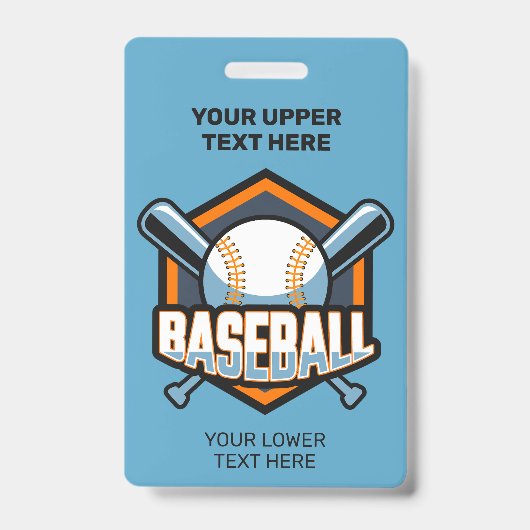 Aangepaste tekst en kleur honkbal badge (Voorzijde)