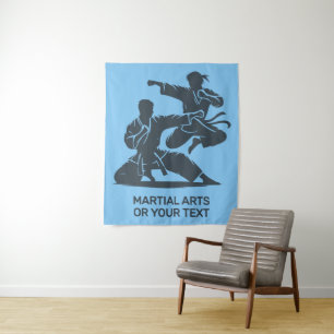 Aangepaste tekst en kleur martial arts wandkleed