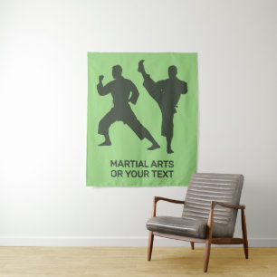 Aangepaste tekst en kleur martial arts wandkleed