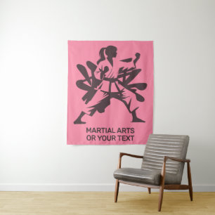 Aangepaste tekst en kleur martial arts wandkleed