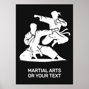 Aangepaste tekst en kleur vechtsporten poster