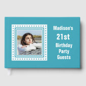 Aangepaste tekst en kleur verjaardag gastenboek (Voorkant)