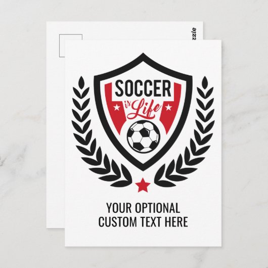 Aangepaste tekst en kleur Voetbal Logo briefkaart (Voorkant / Achterkant)