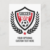 Aangepaste tekst en kleur Voetbal Logo briefkaart (Voorkant)