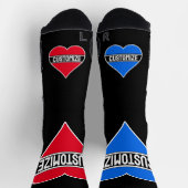 Aangepaste tekst en kleuren gepersonaliseerd hart sokken (Top)