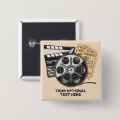 Aangepaste tekst en kleurenfilm vierkante button 5,1 cm (Voorkant /achterkant)