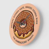 Aangepaste tekst en kleurenklok Donut Grote Klok (Hoek)